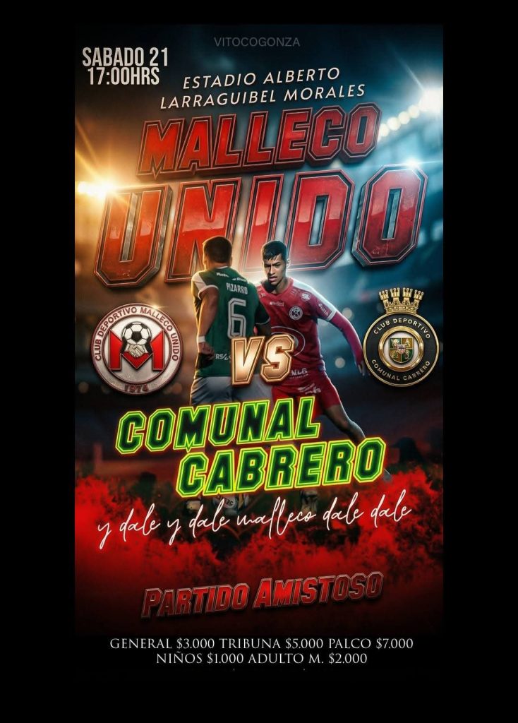 Malleco Unido se enfrentará a Comunal Cabrero en un nuevo amistoso