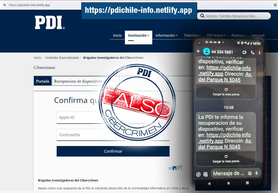 PDI advierte de estafa con página web fraudulenta