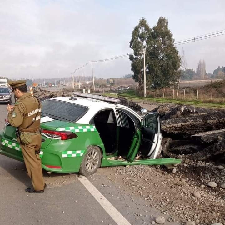 Choque de vehículo policial en Angol deja 4 lesionados
