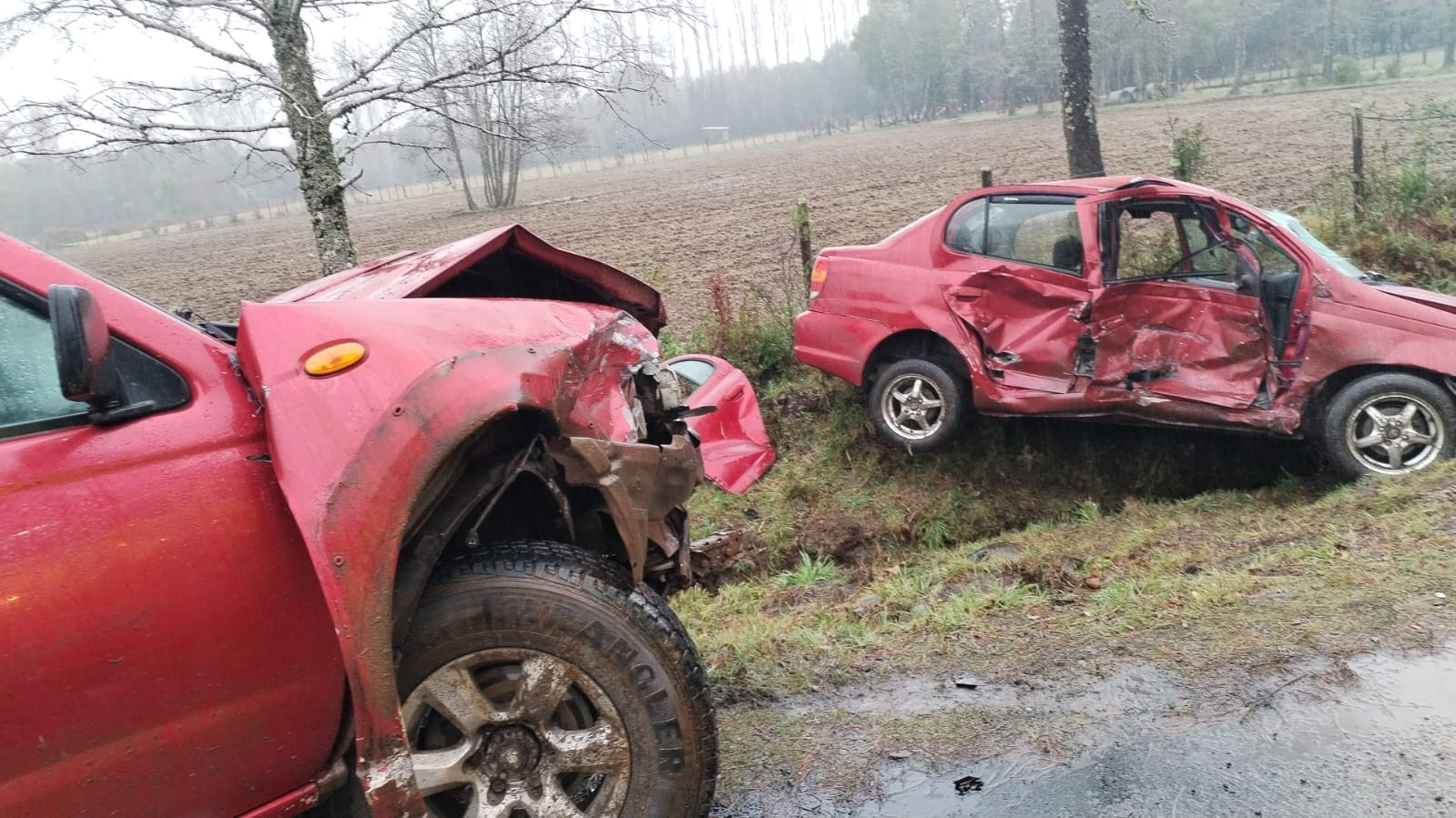 Accidente vehicular en ruta Villarrica - Licanray, km 8