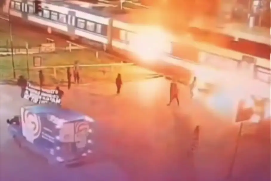Ataque incendiario tren Padre Las Casas