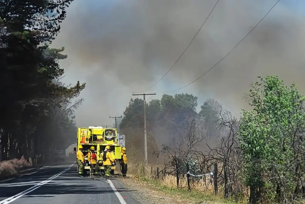 Incendio forestal en Pitrufquén: Se ordena la evacuación del sector Huallizada, km 12 de la Ruta S-70