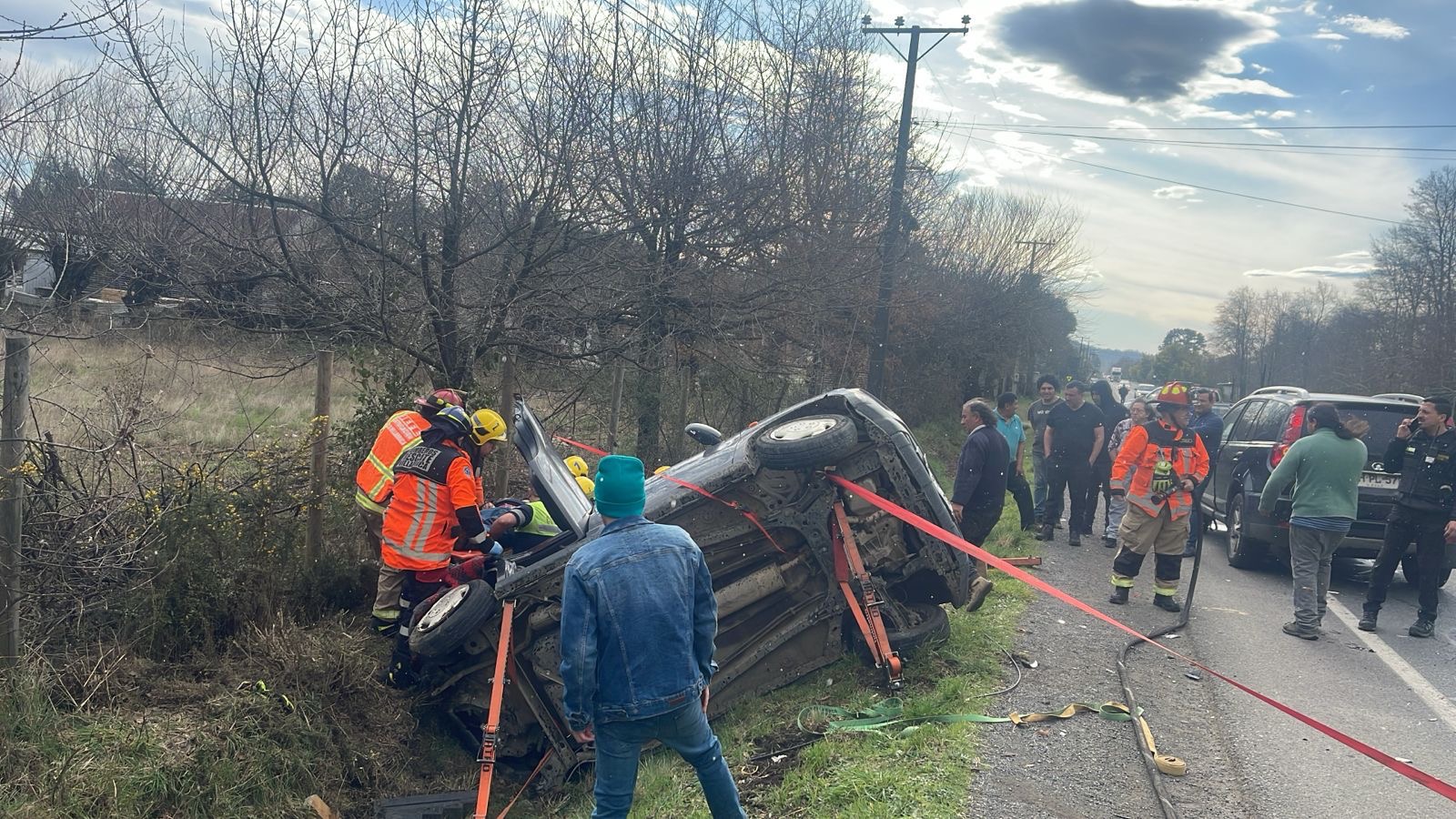 2 lesionados en colisión en la ruta Villarrica Freire