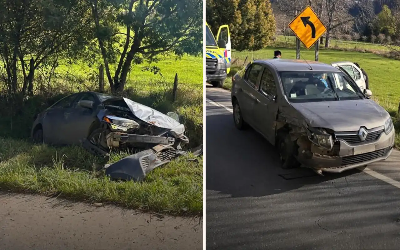 Colisión en la ruta Villarrica Freire deja 4 lesionados