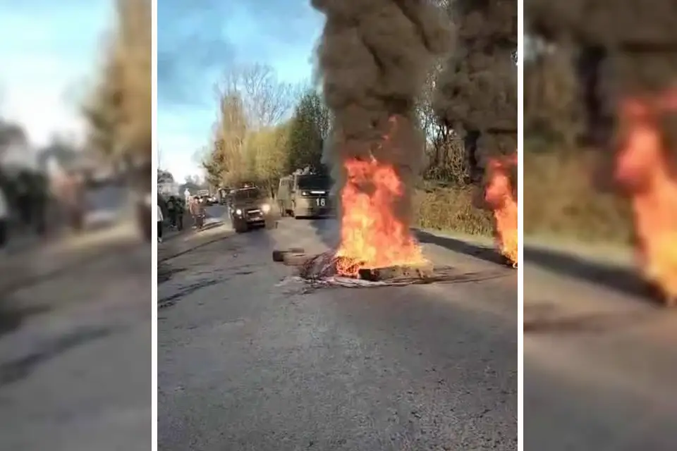 Vecinos de El Natre protestan en Vilcún y exigen soluciones de seguridad