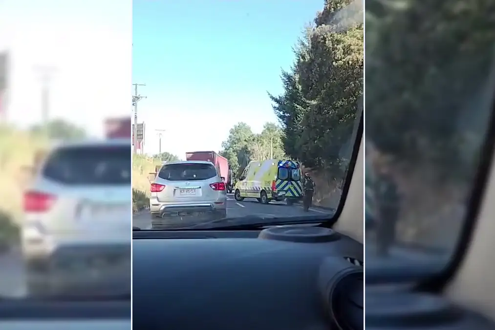 Accidente en Ruta Villarrica–Freire deja 2 personas lesionadas y tránsito alterado