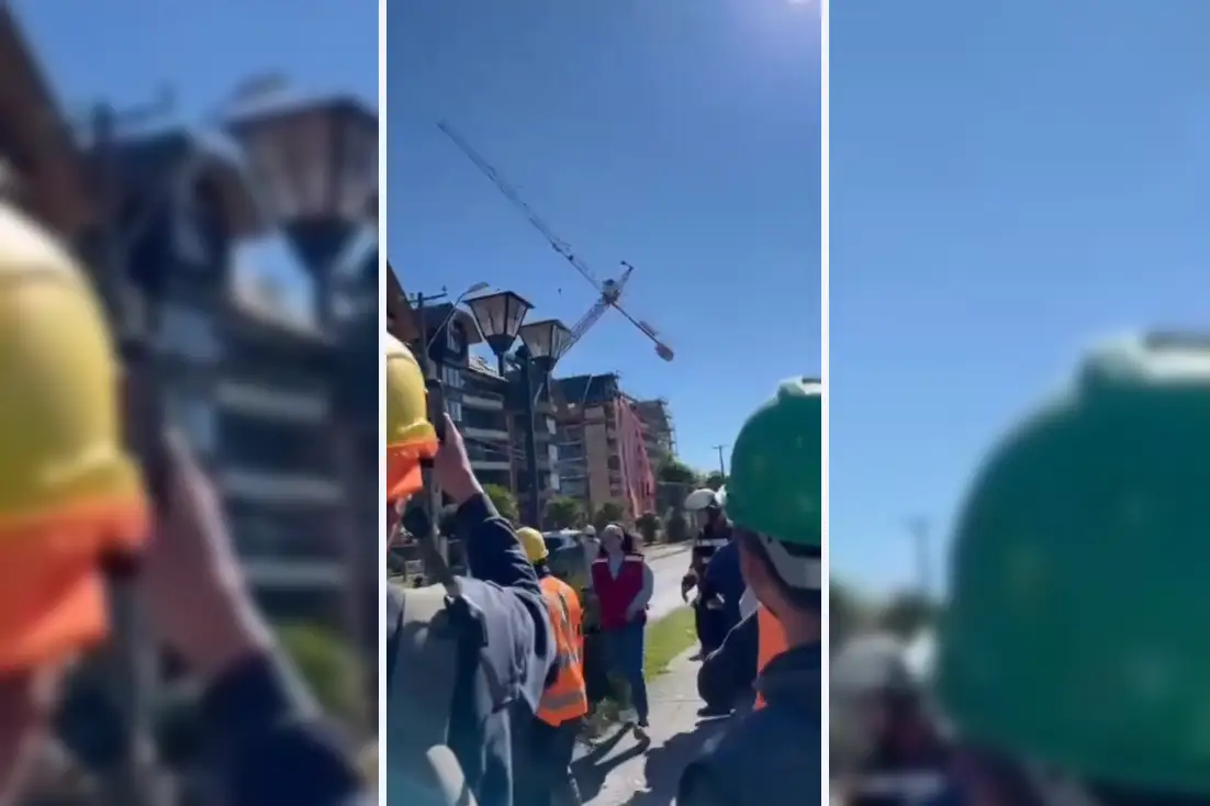 Impactante caída de grúa en la Costanera de Puerto Varas obligó a suspender el tránsito