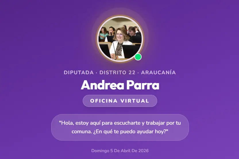 Diputada Andrea Parra lanzó oficina virtual para acercar el trabajo parlamentario a la ciudadanía del distrito 22
